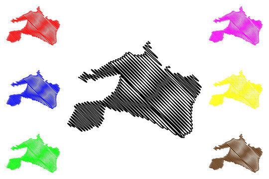Mai-Ndombe Province (Democratic Republic of the Congo, DR Congo, DRC, Congo-Kinshasa) map vector illustration, scribble sketch Mai-Ndombe map