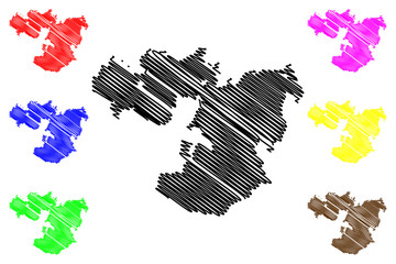 Oromia Region (Federal Democratic Republic of Ethiopia, Horn of Africa, Regions and chartered cities of Ethiopia) map vector illustration, scribble sketch Oromiyaa map