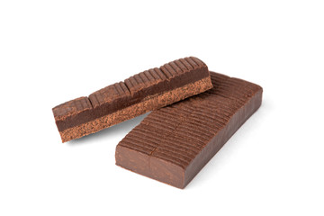 Chocolate toffees isolated on white background.