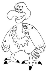 young smiling eagle standing up for colouring