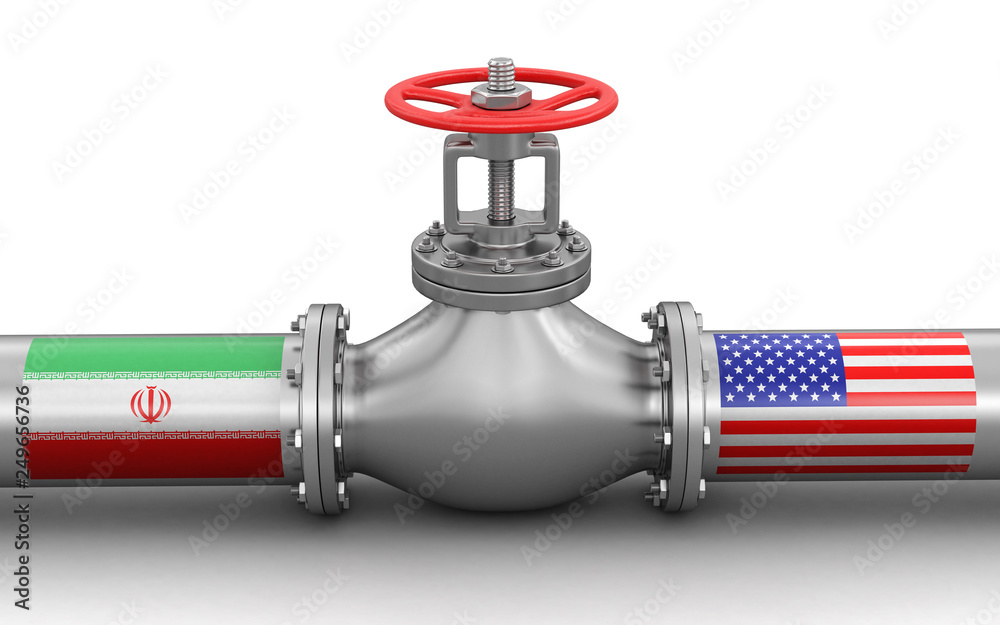 Poster pipeline with flags. image with clipping path