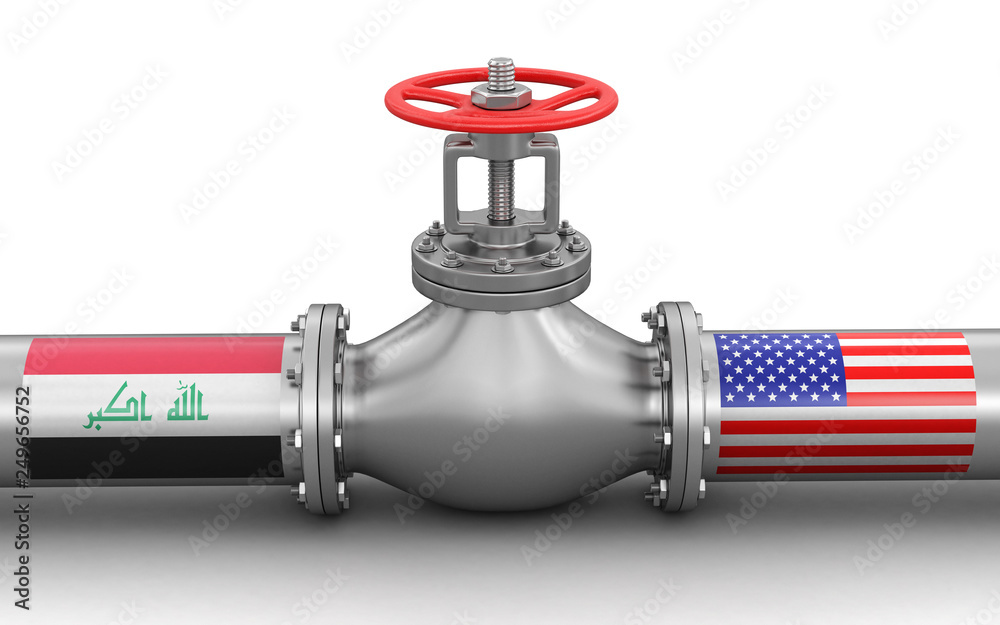 Poster pipeline with flags. image with clipping path
