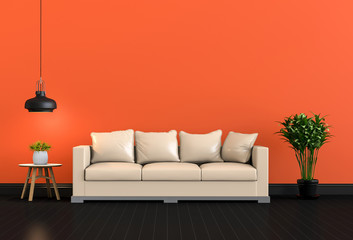 3D render of interior modern living color room