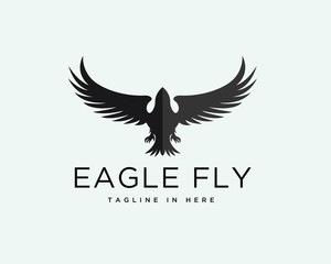 Fototapeta premium Eagle fly up logo design inspiration