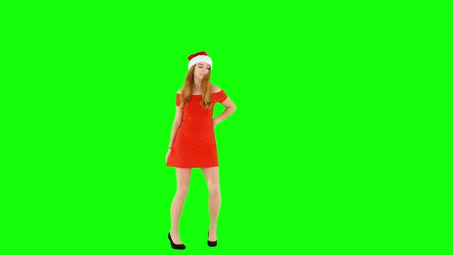 Energic Christmas Club Dancer Green Screen