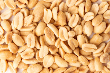 Salt peanut isolated on white background.