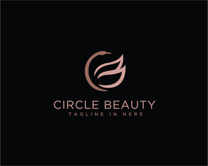 Circle Beauty swan CB initial logo design inspiration