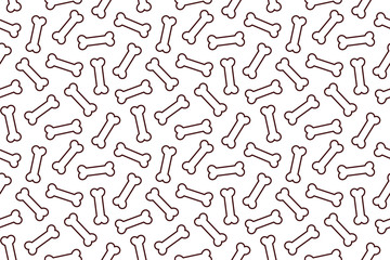骨のパターン (Paw Prints & Dog Bone Pattern. Vector Illustration)