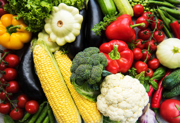 different raw vegetables