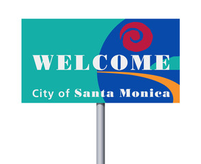 Fototapeta Welcome City of Santa Monica sign obraz