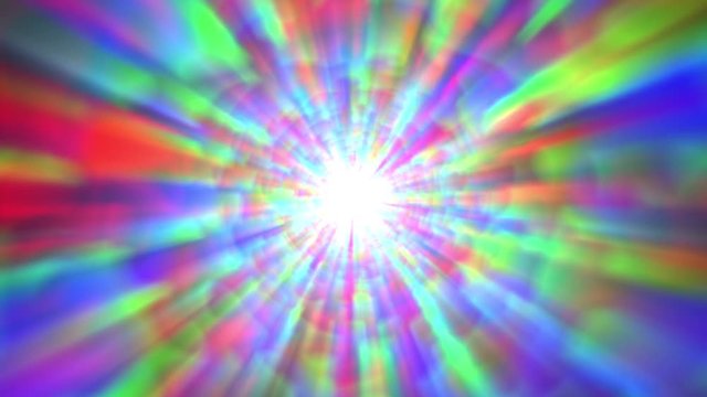Psychedelic Colorful Bright Burst Glow Abstract Motion Background Slow Complex