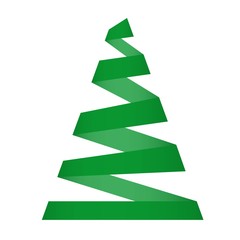 Creative Christmas tree card. Vector origami