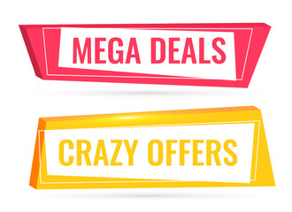 deals and offers sale banner in 3d style