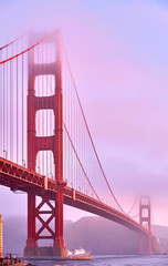 Fototapeta na wymiar Golden Gate Bridge at sunrise, San Francisco, California