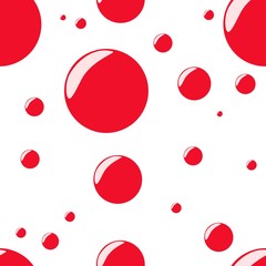 Seamless pattern with red polka dots