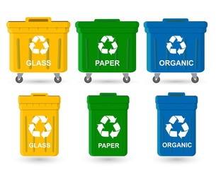Waste bin set vector illustration