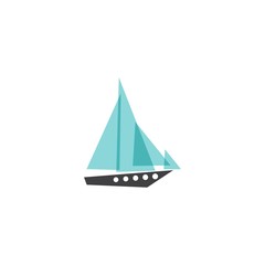 Speed boat on white background icon