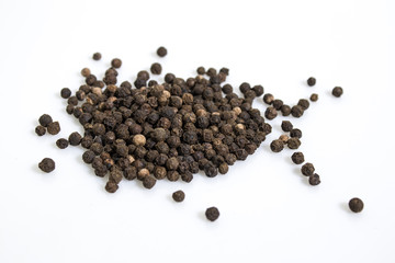 Black pepper isolated in a white background