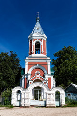 Fototapeta na wymiar old russian red brick church