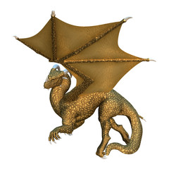 Fototapeta premium 3D Rendering Fairy Tale Dragon on White