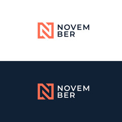 Abstract letter N logotype. Modern logo idea sign. Universal emblem vector icon.