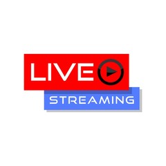 Live streaming icon - red and blue design element with play button