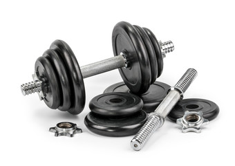 dumbbells isolated white background