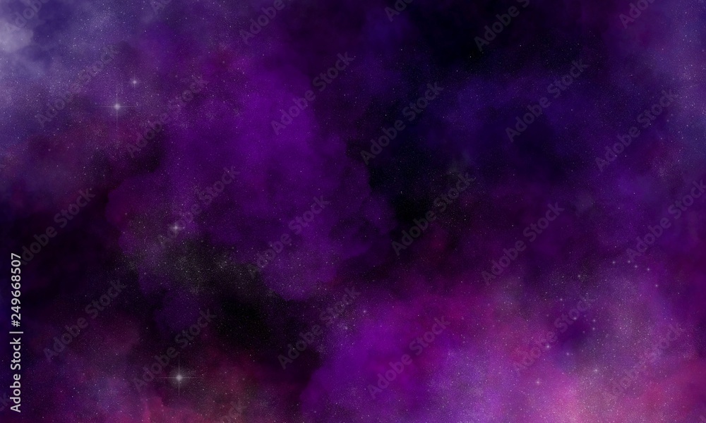 Wall mural abstract background- space with nebula and stars