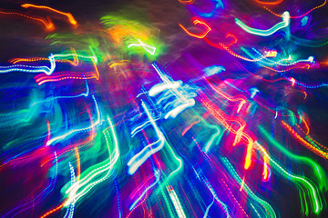 Neon lights. Movement. Background blur
