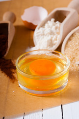baking cake ingredients arrangement