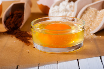 baking cake ingredients arrangement