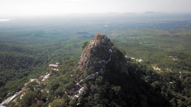 Aerial Spin: Around the Volcano of Mt. Popa and the Temple Above