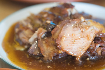 Roasted bbq red pork with sweet sauce