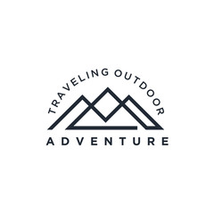 Mountain adventure logo design inspiration vector, Mountain illustration, outdoor.