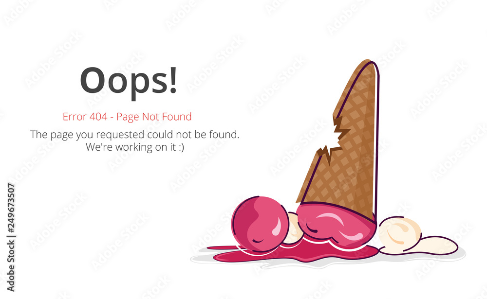 Poster Error 404 page layout vector design. Website 404 page creative concept. The page you requested could not be found. Oops 404 error page.