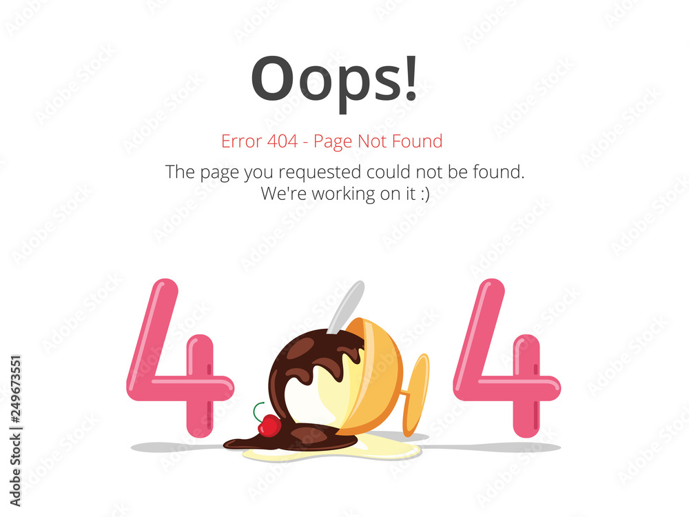 Poster Error 404 page layout vector design. Website 404 page creative concept. The page you requested could not be found. Oops 404 error page.