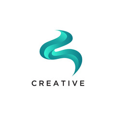 Letter S technology logo simple tech design. Vector creative abstract template for digital communication concept