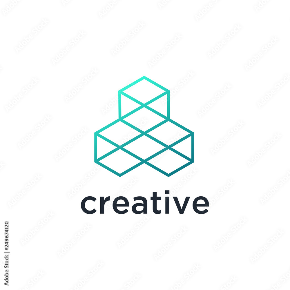 Poster Technology logo simple tech design. Vector creative abstract template for digital communication concept