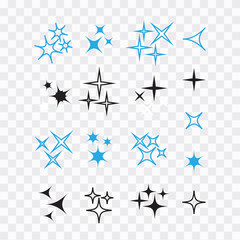 Glowing light effect star. Sparkle lights vector