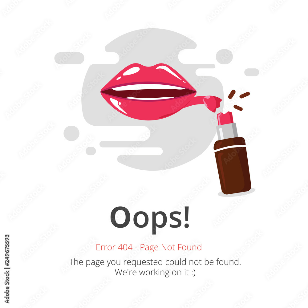 Poster error 404 page layout vector design. website 404 page creative concept. the page you requested could