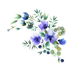 Watercolor flower bouquet - 249675524