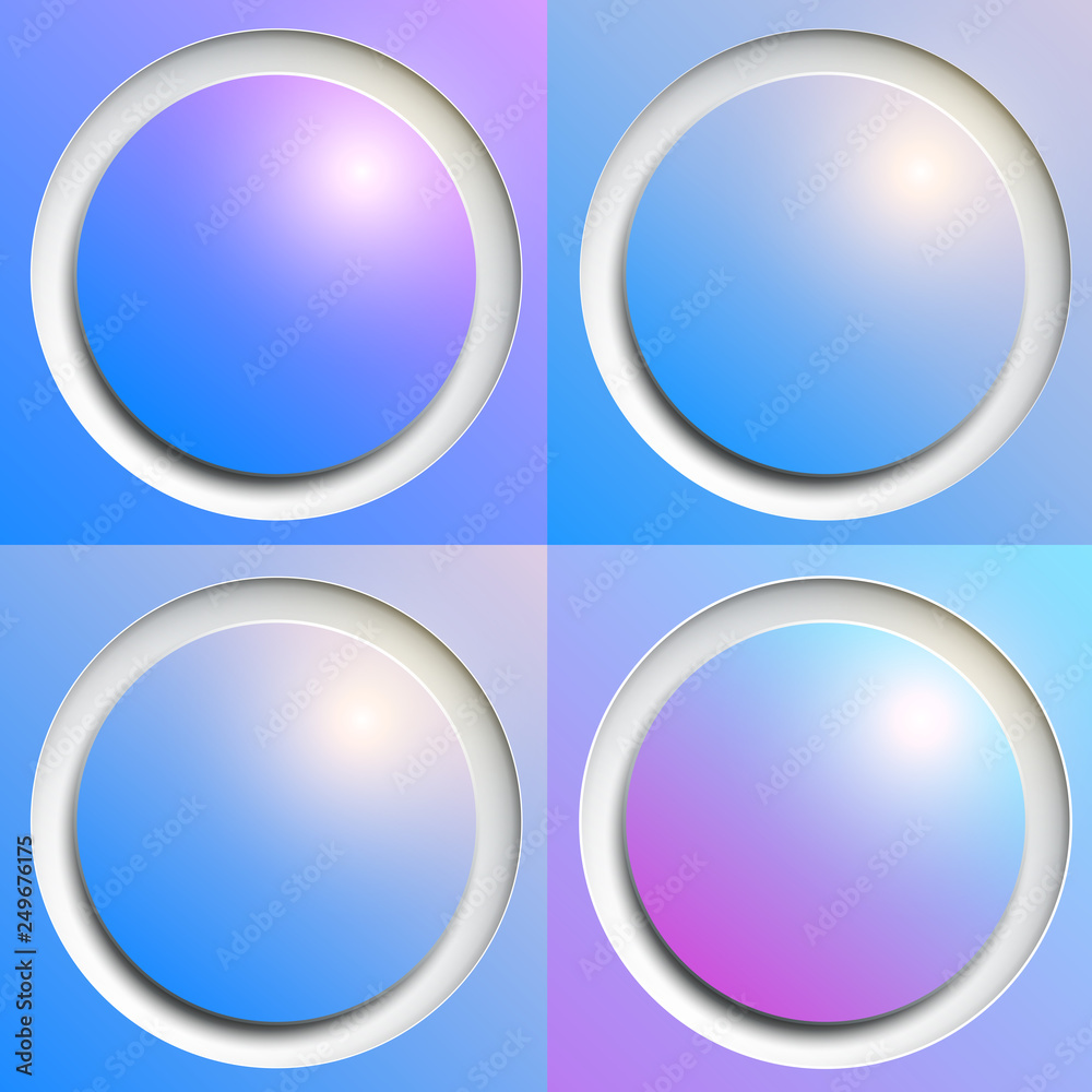 Poster Shiny web buttons as abstract vector background