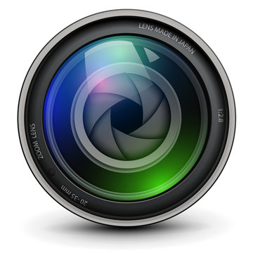 Camera photo lens with shutter inside