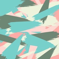 Hand drawn pattern with brush strokes in pastel colors.