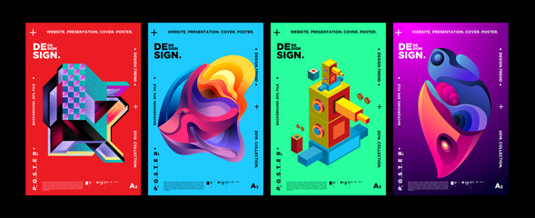 Obraz na płótnie Canvas Cover and Poster Design Template for Magazine. Trendy Vector Typography and Colorful Illustration Collage for Cover and Page Layout Design Template in eps10.