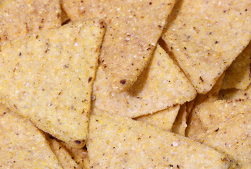 yellow tortilla chips made with corn vegetables oils salt in tri