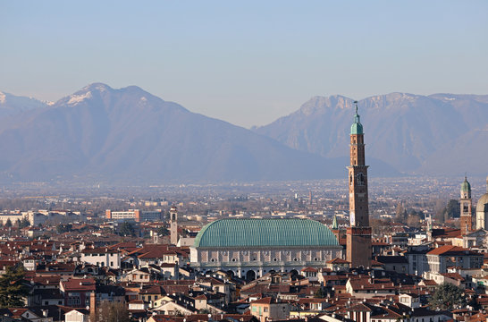 View of Main Monument of Vicenza City in Italy called Palladian