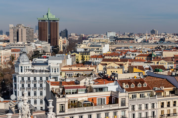 Fototapeta na wymiar Madrid view from the rooftops