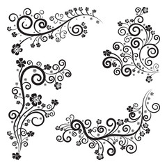 Design curls and scrolls set. Decorative elements for frames. Elegant swirl vector illustration. 