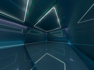 Abstract modern architecture background. 3D rendering